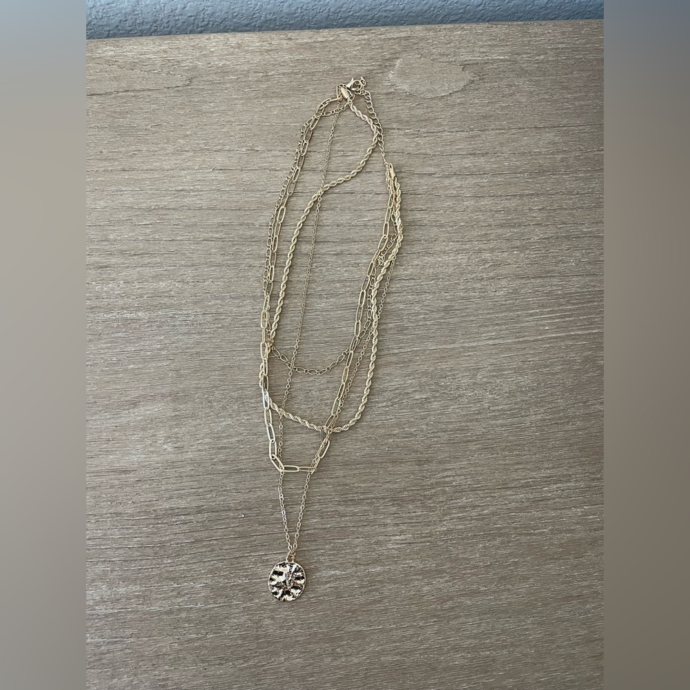 Gold stacked necklace